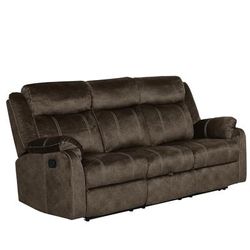 Reclining Sofa W/ Drop Down Table & Drawer - Global Furniture USA U7303C-DOMINO COFFEE-RS W/DDT