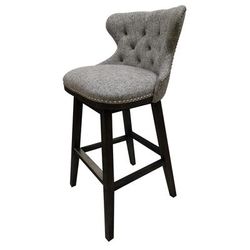 The Baltimore Bar Stool Gray Fabric on Black Wood - Crestview Collection CVFZR5130