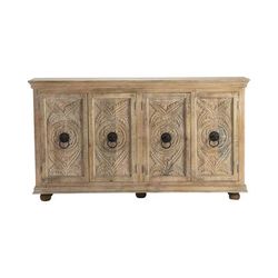 "39" 4 Door Sideboard Black Wood - Crestview Collection CVFNR824"