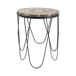 Baxter Black Agate Accent Table with Metal Frame - Crestview Collection CVFNR5014