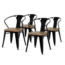 Metropolis Metal Arm Chair, (Set of 4) - New Pacific Direct 938730-B