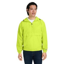 Champion CO200 Adult Packable Anorak 1/4 Zip Jacket in Safety Green size XL | Polyester