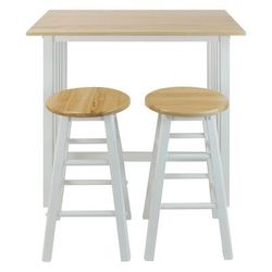 3pcs Breakfast Set made with Solid Wood-White by Casual Home in Natural