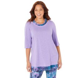 Plus Size Women's Racerback Tank & Tunic Duet by Catherines in Dusty Lilac (Size 1X)