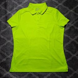 Nike Tops | Neon Yellow Ladies Nike Dri-Fit Golf Shirt Xlarge Euc | Color: Yellow | Size: Xl