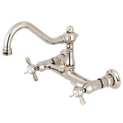 "Kingston Brass KS3246BEX 8" Center Wall Mount Bathroom Faucet, Polished Nickel - Kingston Brass KS3246BEX"