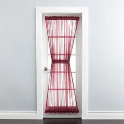 Wide Width BH Studio Sheer Voile Door Panel With Tiebacks by BH Studio in Burgundy (Size 60" W 72" L) Window Curtain
