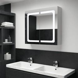 vidaXL Armadietto Bagno con Specchio e LED 80x12,2x68 cm