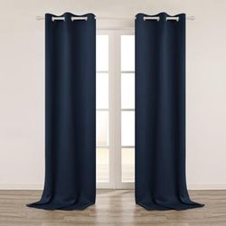 Deconovo 42 Width Solid Curtain Panel Pair(2 Panel)