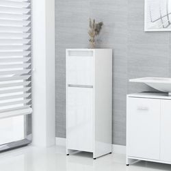 vidaXL Armadio da Bagno Bianco Lucido 30x30x95 cm in Truciolato