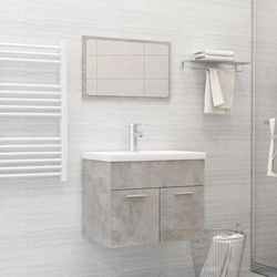 vidaXL Set Mobili da Bagno 2 pz Grigio Cemento in Truciolato