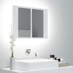 vidaXL Armadietto a Specchio con Luci LED Bianco 60x12x45 in Acrilico