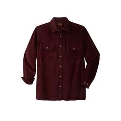 Men's Big & Tall Long-Sleeve Corduroy Shirt by KingSize in Deep Burgundy (Size 4XL)