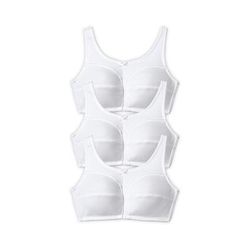Plus Size Women's 3-Pack Cotton Wireless Bra by Comfort Choice in White Pack (Size 38 G)