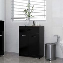 vidaXL Armadio da Bagno Nero 60x33x80 cm in Truciolato