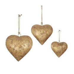 Set Of 3 Gold Metal Rustic Windchime by Quinn Living in Gold