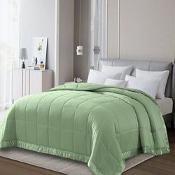 All Season Colored Microfiber Down Alternative Blanket by LCM Home Fashions, Inc. in Sage (Size KING)