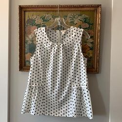 J. Crew Tops | J. Crew Polkadot Top. Size 4 | Color: Black/Cream | Size: 4