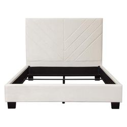 "Vogue Eastern King Bed w/ 54" Headboard in Light Cream Velvet - Diamond Sofa VOGUEEKBEDCM"