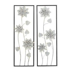 Set Of 2 Grey Metal Contemporary Wall Decor by Quinn Living in Grey