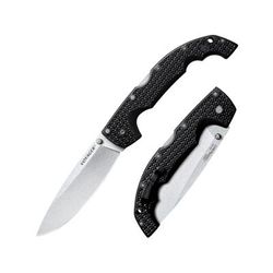 Cold Steel XL Voyager Lockback Folding Knife Black Griv-Ex Handle 6.75" Closed 5.5" Stonewash AUS-10A Stainless Dro CS-29AXB