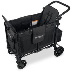 WonderFold W2 Elite Multifunctional Double (2 Seater) Stroller Wagon - Volcanic Black