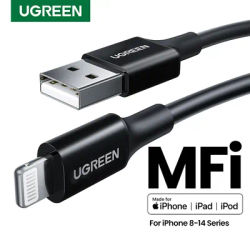 UGREEN-Câble de données USB A MFi pour la pluie charge rapide graphite A iPhone 14 13 12 11