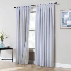 Wide Width Ventura Blackout Tab Top Window Curtain Panel Pair by Commonwealth Home Fashions in White (Size 52" W 63" L)