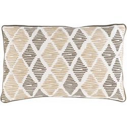 Bankstown 14"L x 22"W Cotton Cream/Sage/Beige/Medium Green Lumbar Pillow - Boutique Rugs
