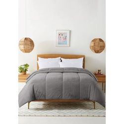 Cozy Down Alternative Reversible Comforter, Grey by St. James Home in Grey (Size KING)