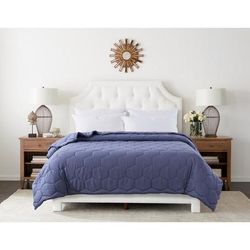 Honeycomb Down Alternative Blanket, Granite/Blue by St. James Home in Blue (Size KING)
