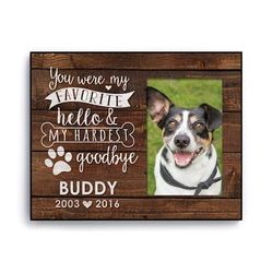 You Were My Hardest Goodbye Picture Frame for Dogs, .9 LB, Brown