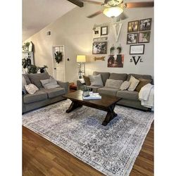 HOLI HOL-2304 2'7"x7'3" Traditional,Vintage Olive/Dark Green/Cream/Yellow/Light Peach/Aqua/Mustard/Green Washable Runner - Hauteloom