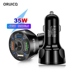 ORUICQ-Chargeur de téléphone portable pour voiture 4 ports USB 48W charge rapide 7A mini