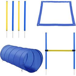 Pawhut - Set Agility Dog per Addestramento Cani con Tunnel Slalom