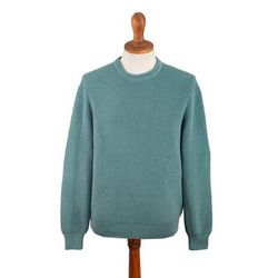 Robin's Egg,'Recycled Fiber & Baby Alpaca Men's Pullover in Light Azure'