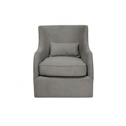 Wade Grey Arm Chair w/Kidney Pillow in Grey - MOTI