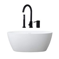 Randolph Morris Luna 67 Inch Acrylic Double Ended Freestanding Tub and Faucet Package RMD54-MBF
