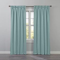 Wide Width BH Studio Room-Darkening Pinch Pleat Panel by BH Studio in Seaglass (Size 35" W 95" L) Window Curtain
