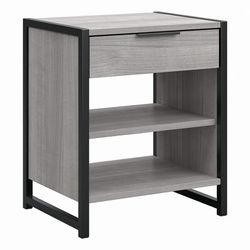 kathy ireland® Home by Bush Furniture Atria Small End Table with Drawer and Shelves in Platinum Gray - Bush Business Furniture ARS119PG-Z