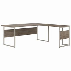 Bush Business Furniture Hybrid 72W x 36D L Shaped Table Desk with Metal Legs in Modern Hickory - Bush Business Furniture HYB025MH