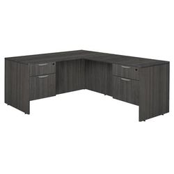 "Legacy 71" Double Pedestal L-Desk with 47" Return- Ash Grey - Regency LLD713547AG"