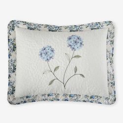 Margaret Embroidered Shams by BrylaneHome in Blue (Size KING)