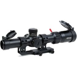 AT3 Tactical Red Tail LPVO 1-6x24 LPVO Rifle Scope with Mount 30mm SFP Black Illuminated BDC Reticle MOA with 30mm Cantilever Mount and Throw Lever