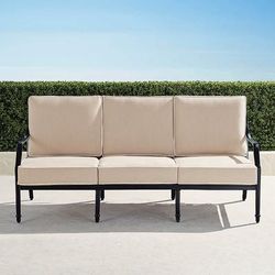 Grayson Sofa with Cushions in Black Aluminum - Standard, Leaf - Frontgate