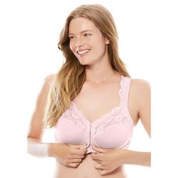 Plus Size Women's Front Close Wireless Gel Strap Bra by Comfort Choice in Shell Pink (Size 38 DD)