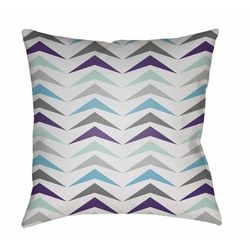 Rawdon 20" Square Modern Pillow plush Aqua/Charcoal/Medium Purple/Off White/Pale Blue Outdoor Throw Pillow - Boutique Rugs