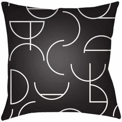 Lalab 14"L x 22"W Modern Pillow plush Black/White Outdoor Lumbar Pillow - Boutique Rugs