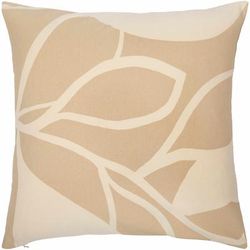 Lunen 18" Square Modern Pillow plush Cotton Oatmeal/Tan/Light Beige/Beige Lumbar Pillow - Boutique Rugs