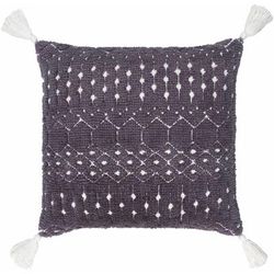 Pagsanjan 18" Square Pillow Moroccan Plush Cream/Gray Throw Pillow - Hauteloom